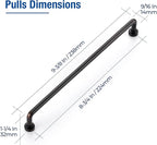 JOY DECOR Cabinet Pulls – 8-3/4 Inch Hole Center, Oil Rubbed Bronze, 2 Pack, Zinc Alloy Cabinet Handles for Drawers & Cupboard – Vintage Style Hardware for Kitchen, Bathroom, Dresser