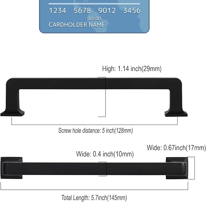 5 Inch 10 Pack Kitchen Cabinet Handles Matte Black Cabinet Pulls Kitchen Cabinet Hardware Kitchen Handles for Cabinets Cupboard Handles