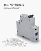 AC Miniature Circuit Breaker, 6 Amp 120V/240V 1 Pole DIN Rail Mount Circuit Breaker, Thermal Magnetic Trip, Solar AC Disconnect Switch MCB C6