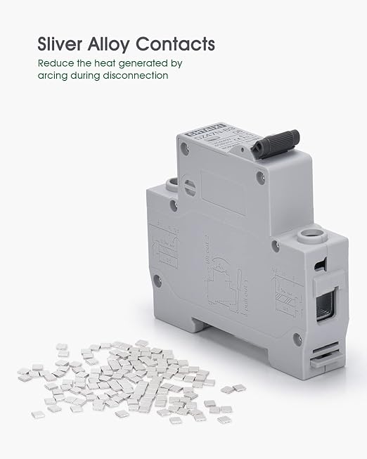 AC Miniature Circuit Breaker, 16 Amp 120V/240V 1 Pole DIN Rail Mount Circuit Breaker, Thermal Magnetic Trip, Solar AC Disconnect Switch MCB C16