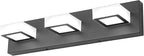 Ralbay 3 Light Dimmable Bathroom Vanity Light LED Modern Matte Black Vanity Wall Light Acrylic Stainless Steel Bathroom Vanity Lighting Fixtures