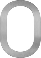 Adoorn 4 Inch Mailbox Numbers - Number 0, Silver Color, Each Sold Individually, Premium Metal Self Stick Address Numbers, Weatherproof Mailbox Numbers for Outside