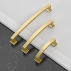 Asidrama 10 Pack 6.3 Inch(160mm) Hole Centers Kitchen Cabinet Handles, Brushed Gold Cabinet Pulls Kitchen Cabinet Hardware for Cupboard Drawer Pulls