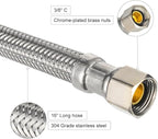 10-Pack EFIELD 16-inch Faucet Supply Lines, 1/2" FIP x 3/8" COMP Faucet Hose, Stainless Steel Braided Supply Line,(HOSE046)