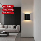 Black Gypsum Modern LED Wall Sconces Wall Lighting Set of 2, Indoor Hardwired Walls Mount Light Fixtures Up Down Lamp for Hallway Bedroom Living Room Dining Room【Bulbs Included】