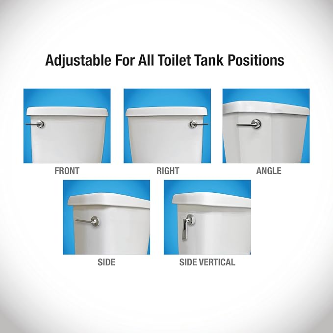 Danco 12046 Straight Replacement Handle with Front Angle/Side/Vertical Mount in Toilet Tank Lever, Brushed Nickel