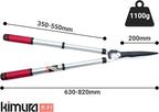 Kimura® Pro Telescopic Garden Shears - Premium Hedge Shears, Patented Gearing Technology, Lightweight Extendable Aluminium Handles, Japanese SK5 Steel Blades, Heavy Duty Gardening Shears - 650-850mm