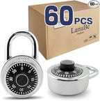 LanuBe Lock Standard Dial Combination Lock, 2 inch. Wide, with Different Combinations, Black Turnplate, Pack of 60; Lock for School, Employee, Gym Sports Locker, Case, Toolbox, and so on