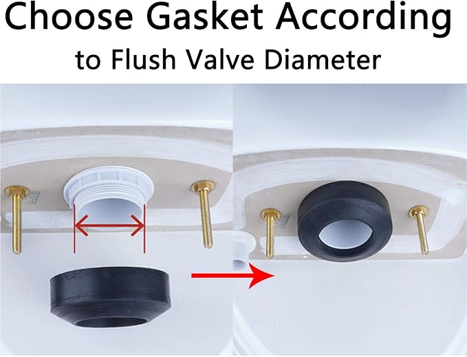 Hibbent Universal Toilet Tank To Bowl Gaskets with 3 Set Brass Hardware Kits Fits Most 3-Inch 3.5-Inch flush valve opening 2-Piece Toilet Tanks