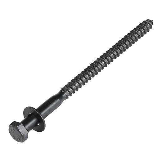 5/16 x 6 (50 Pack) Lag Screw Kit, 50 Screws and 50 Washers, Ceramic Black Ruspert Coating for Exterior Use, Meets ASTM A307 and ASME B18.2.1, Industrial/Commerical Grade by Makers Bolt