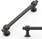 Amerdeco 10 Pack Oil Rubbed Bronze Cabinet Pulls 5 Inch(128mm) Hole Center Drawer Pulls Cabinet Hardware Kitchen Cabinet Handles for Bathroom ZH0069