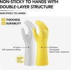 Vgo... Household Cleaning Gloves,Double-layer,Lined Dishwashing Gloves,Long Sleeves for Kitchen,Bathroom Cleaning(TP1117)