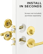 Asidrama Premium Brushed Gold Zinc-Alloy Front Door Lock Set: Double Cylinder Deadbolt, Heavy Duty Security Handleset for Left/Right Exterior Doors, Universal Entry Locks (1 Pack)