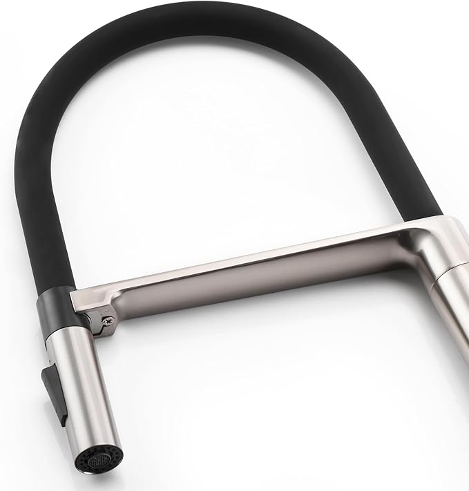 SUMERAIN Deck Mounted Kitchen Faucet with Pull-Down Sprayer, Dual Spray Mode Kitchen Sink Faucet in Brushed Nickel