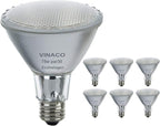 Vinaco Halogen PAR30 Long Neck 75W 120V 1000LM, 6 Pack High Output Halogen PAR30 Dimmable 3000K Warm White with E26 Base, Long Lifespan Long Neck Flood Light Bulb with CRI100 for Tracking Lighting