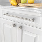 Amerdeco 10 Pack Brushed Satin Nickel Knurled Cabinet Pulls 10 Inch Center to Center Kitchen Cabinet Handles for Drawer Dresser, Cupboard and Wardrobe ZH0031