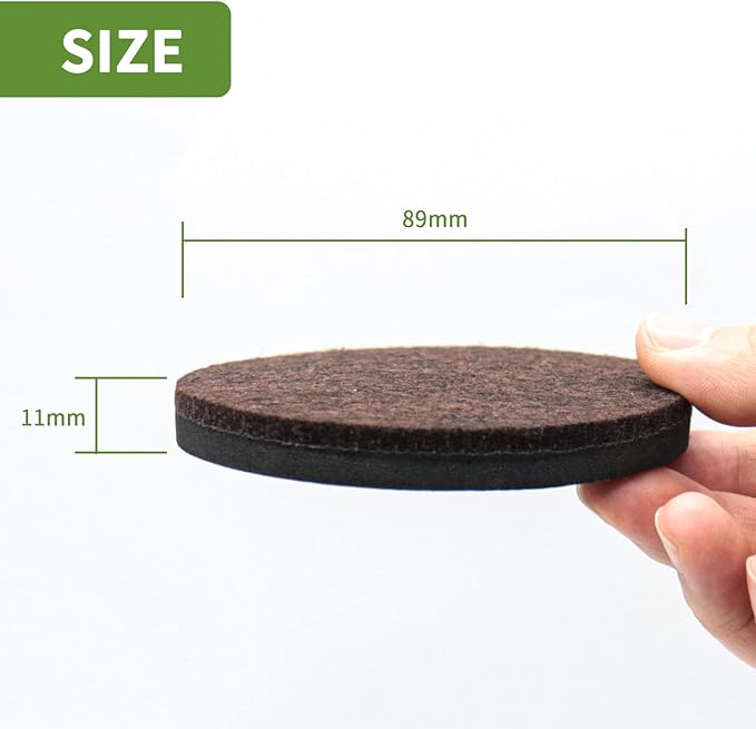 Felt Furniture Sliders for Hardwood Floors 8 PCS - 3 1/2 inch Furniture Moving Slider – Heavy Duty Felt Movers Sliders Chair Legs Floors Protectors (for Hardwood Floors) Brown