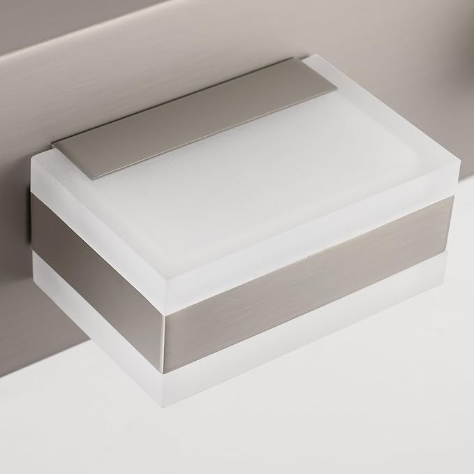 SOLFART 5 Light Bathroom Vanity Light Brushed Nickel Bathroom Vanity Light Fixtures Over Mirror Led Lights for Restroom Nickel