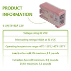 30A 32V Mini Slotted Automotive MCASE Shaped Cartridge Fuse Kit(Pack of 6pcs,30A)