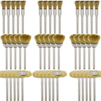 45-Piece Brass Wire Brush Set - Metal Rust Removal, Polishing, Cleaning - 1/8″ (3mm) Shaft - Removes Burrs, Dust, and Oxide Layer - Handles Rough Surfaces - Rotary Tool Accessories