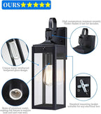 18'' Large Motion Sensor Outdoor Lights 2 Packs, Dusk to Dawn Exterior Lighting Fixtures, Modern Black Outdoor Sconces Porch Light for House, Outside Farmhouse Wall Lanterns for Front Door, Garage