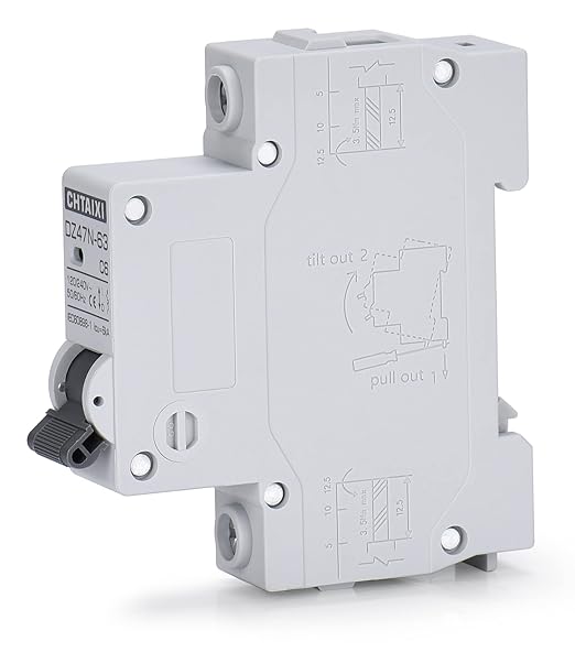 AC Miniature Circuit Breaker, 16 Amp 120V/240V 1 Pole DIN Rail Mount Circuit Breaker, Thermal Magnetic Trip, Solar AC Disconnect Switch MCB C16