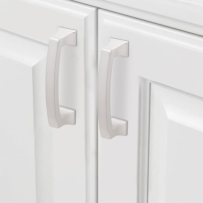 COTYKILEY 10 Pack 3 Inch(76mm) Brushed Satin Nickel Cabinet Handles Kitchen Cabinet Pulls Cabinet Door Handles Kitchen Cabinet Hardware Cupboard Drawer Pulls Dresser Handles