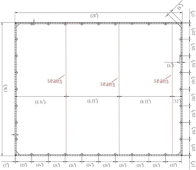 Mytee Products 16' x 20' Tan Canvas Tarp 12oz Heavy Duty Water Resistant