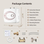 Electric Mini Tank Water Heater-4 Gallon Under Sink Instant Hot Water for RV, Camper, Kitchen, Food Truck, 120V 1500W, Dusty Rose, Wall or Floor Mounted