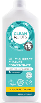 Multi-Surface Cleaner Concentrate – EcoGarantie Certified, 100% Plant-Based Formula, Made with Organic Ingredients, Scent-Free & Hypoallergenic – 25.3 fl oz (750 mL), Pack of 3