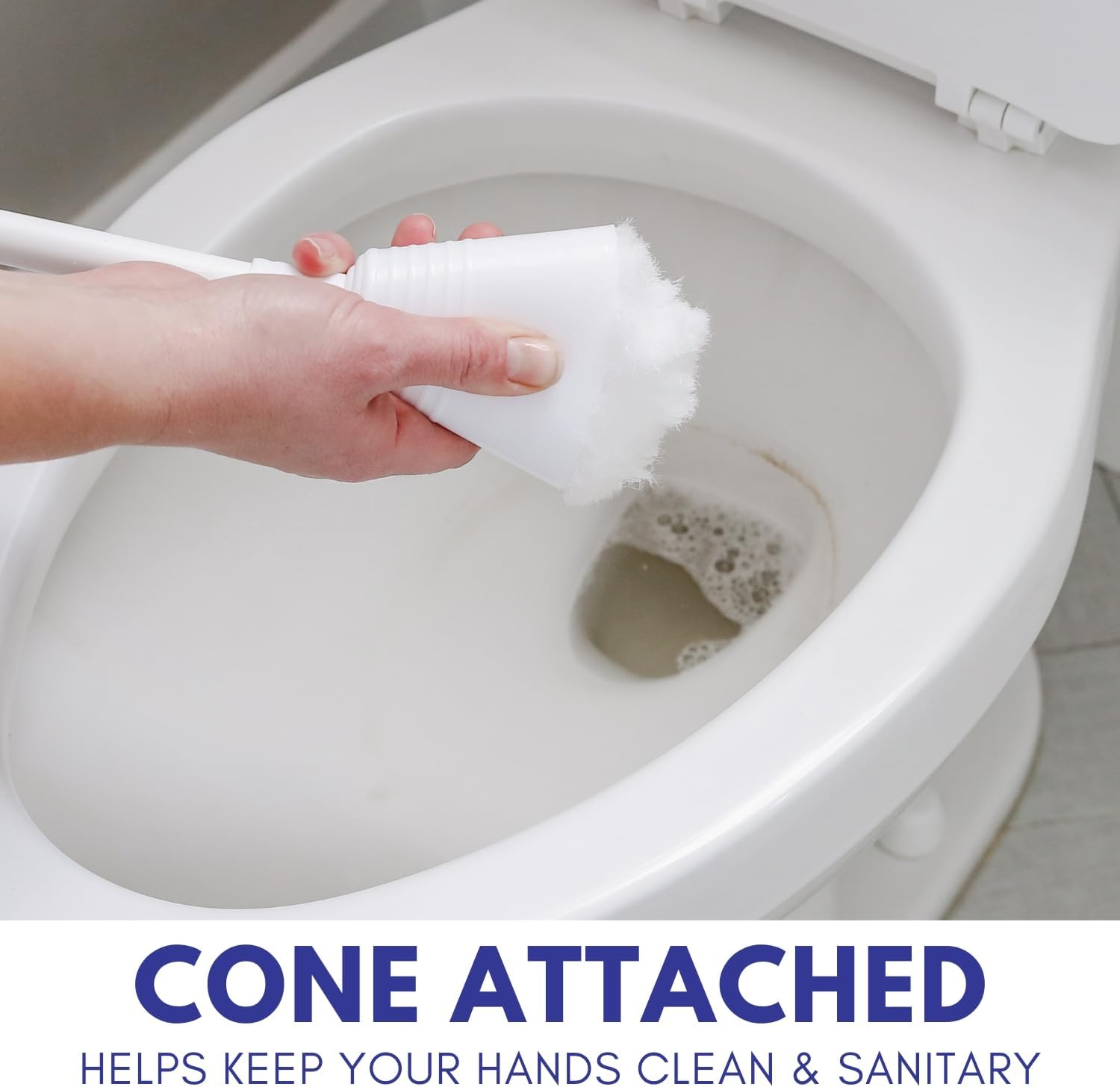 Don Aslett Johnny Mop | Set of 3 Toilet Brushes | 14" Handle to Easily Clean Toilet or Shower | Scratch Free Bowl Swab | Safe to Use with Your Favorite Toilet Bowl Cleaner