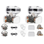 Reusable Respirator Mask with 6001 Filters - 2 Sets Paint Mask Respirators for Chemical,Gas Dust Mask with Goggles for Epoxy Resin Painting Spraying Sanding Welding Woodworking