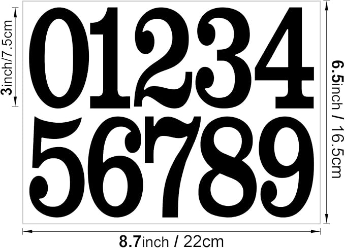 100 PCS Mailbox Numbers for Outside, Vinyl Numbers Stickers Mailbox Number Decals, Self-Adhesive Waterproof Numbers for Mailbox Window Door Trucks Address Number (Black, 3 inch)