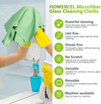HOMEXCEL Microfiber Glass Cleaning Cloths-6PK, 16"x14" Lint Free Window Cleaning Cloth, Glasses, Mirrors, Screens, Stainless Steel, Premium Microfiber Wipes for Cleaning, Glass and Window Cleaner