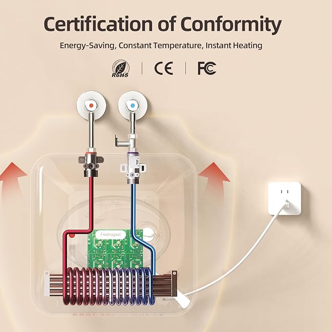 Electric Tank Water Heater-8 Gallon Under Sink Instant Hot Water for RV, Camper, Kitchen, Food Truck, 120V 1500W, Blue, Wall or Floor Mounted
