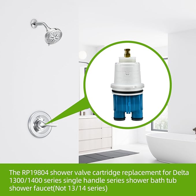 RP19804 Shower Cartridge for Delta Monitor 1300/1400 Series Shower Faucet Single Handle, Replacement Monitor Single Function Pressure Balance Cartridge, Including Shower Valve Bonnet Nut