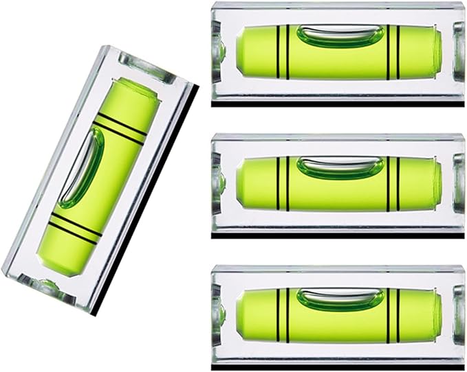 Magnetic Mini Small Bubble Level Tool Scope Square Pocket Long Stick On High Precision Horizontal (4pcs 1.6inch 40mmx17mmx15mm)