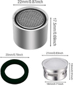 4 Piece Kitchen and Bathroom Faucet Aerators, 2 Pcs Aerator Filter Replacement Parts with Brass Housing 55/64" 22mm Female Bathroom Aerator Faucet Filter with Washer for Kitchen and Bathroom