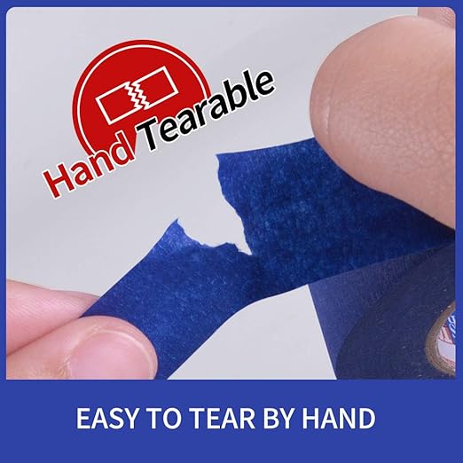 ADHES Blue Painters Tape Blue Tape Painting Tape for Walls,UV Anti,14 Days Clean Remove,1.5inch x 60yard,6Rolls
