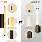 Alabaster Wall Sconces, 25in Black Alabaster Sconce, Modern Spanish Natural Marble Sconces Lights, Rectangle Sconces for Bathroom Vanity Bedroom Living Room Staircases Hallway