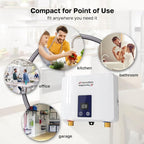 Tankless Water Heater Electric for Single Sink Faucet, ThermoMate 3500W 120V Small Point of Use Instant Hot Water Heater with Temperature Display, Self-modulating, ETL Certified