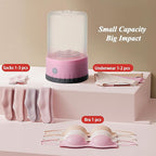 Underwear Washing Machine, BPA-free Portable Mini Washer for Socks, Baby Clothes, Cordless Small Laundry Cup for Travel, Dorm, Apartment, RV, Camp, Kids (Baby Pink)