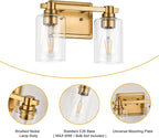 2 Lights Bathroom Lighting Fixtures Over Mirror Gold Bathroom Vanity Light Fixture Farmhouse Vanity Light Vintage for Bedroom Living Room Hallway