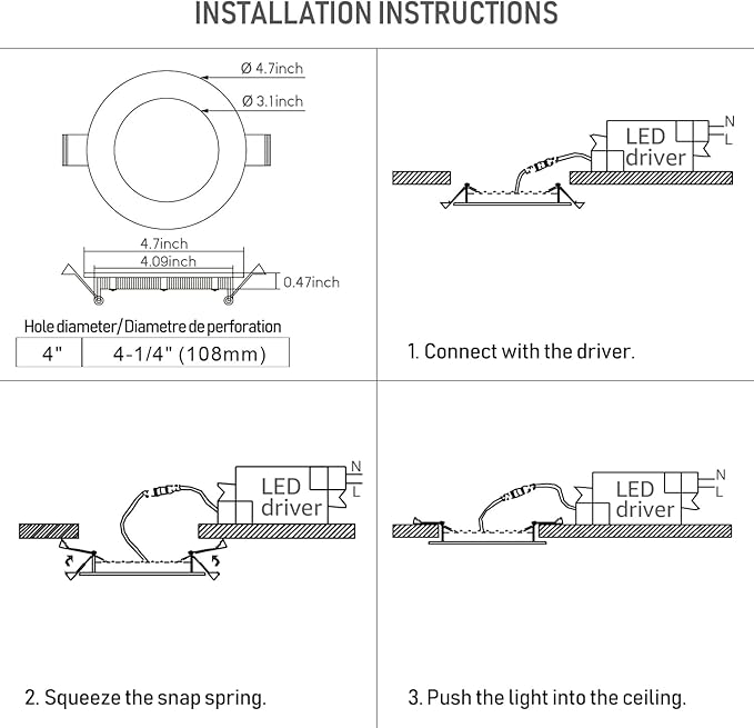 TORCHSTAR 12-Pack 4 Inch Ultra-Thin LED Recessed Lighting with J-Box, 4000K Cool White, 10W Dimmable 700lm Brightness LED Downlight, ETL & Energy Star Listed
