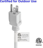 Clear Power 16 Gauge 3Prong Cords (16/3-3 Prong Grounded Plug, White, 9 ft)