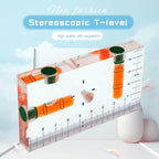 Transparent Rectangular high-Precision T-Shaped Level Integrated Small Household Magnetic Water Level (red, 95 * 51 * 13mm)