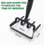 Garden Hoe, 72 Inch Soil Tiller Cultivator Stirrup Hoe, Heavy Duty 2-in-1 Garden Tool with Adjustable Long Handle, Action Scuffle Loop Hoe with Rake for Flower Beds, Garden Loosening Weeding Digging