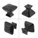 6 Pack 1.2 Inch Square Matte Black Drawer Knobs for Cabinets and Drawers