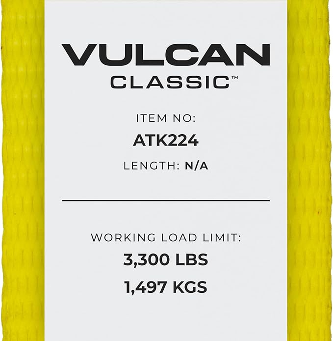 VULCAN Complete Axle Strap Tie Down Kit with Snap Hook Ratchet Straps - Classic Yellow - Includes (4) 22 Inch Axle Straps, (4) 36 Inch Axle Straps, and (4) 8' Snap Hook Ratchet Straps