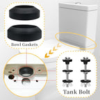 Universal Toilet Tank to Bowl Gaskets Kit, 4 PCS 2.75‘’ Heavy Duty Toilet Tank Bolts Replacement, Fits Most 2-Inch and 3-Inch Leak Resistance Toilet Flush Valve Opening